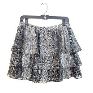 H&M ruffled skirt, black & white polka dot